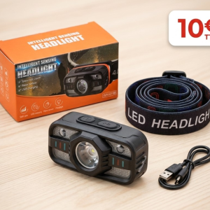 Lampe Frontale LED WH-0188 avec capteur de mouvement - special peche de nuit